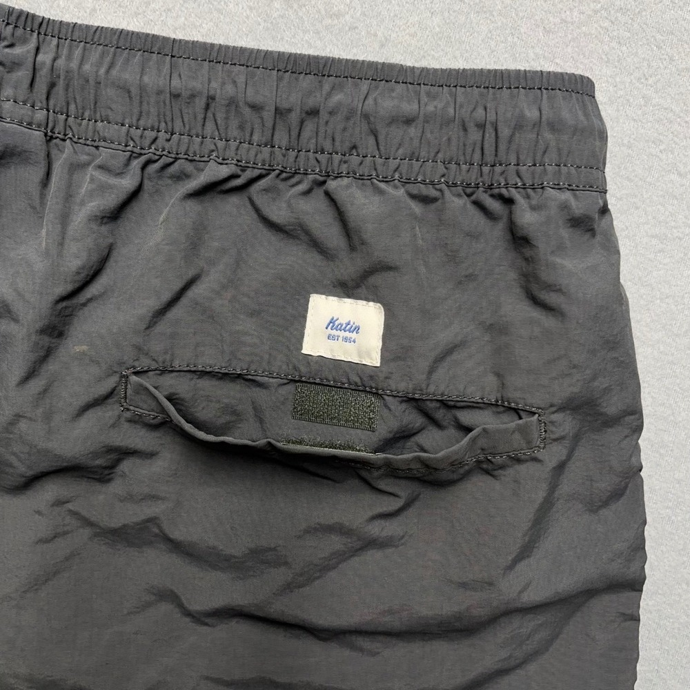 Katin Volley Swim Shorts Mens Medium Black Elastic Waist Surf Pool Lightweight
